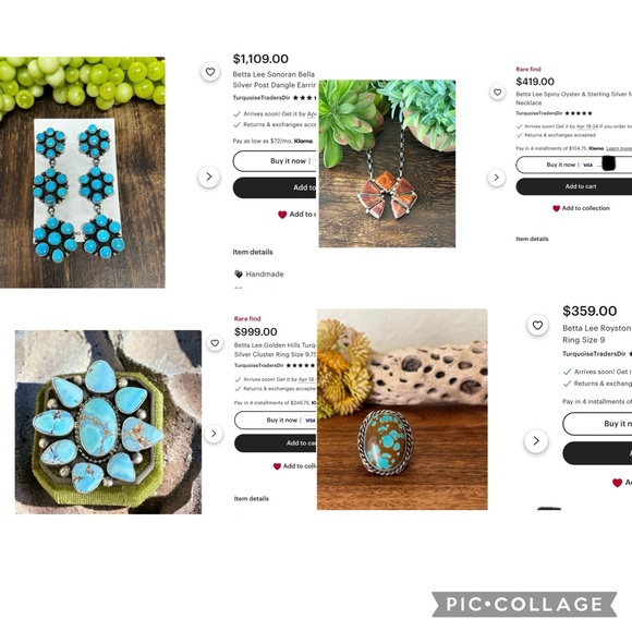 🌺Vintage Navajo Betta Lee Turquoise Necklace/Brooch - Picture 13 of 13